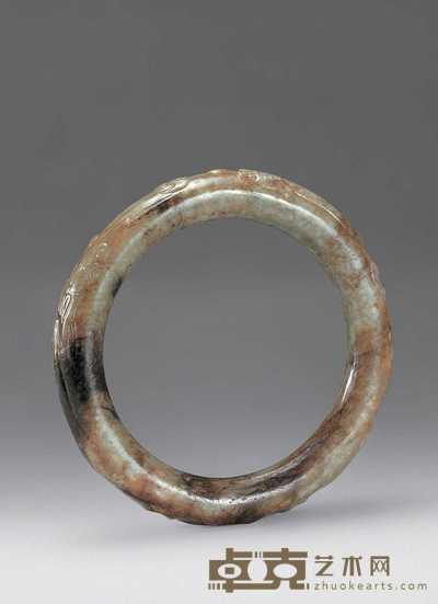 明 玉雕螭龙纹手镯 内径6.3cm